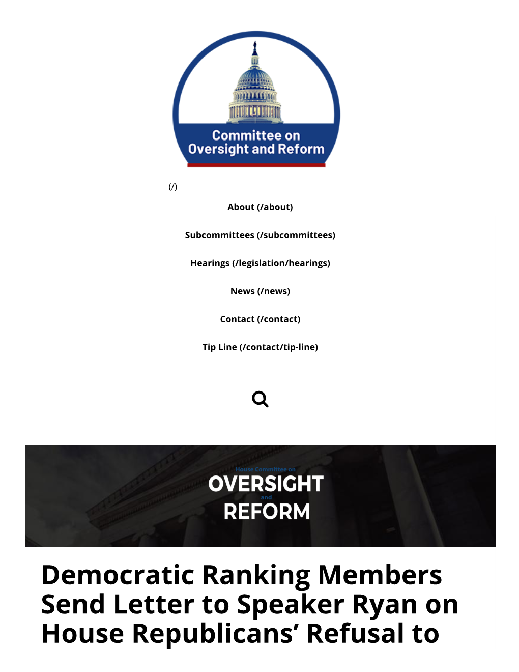 Democratic Ranking Members Send Letter to Speaker Ryan on House Republicans’ Refusal to P Fully Investigate Russia’S Threat to Our Democracy and National Security