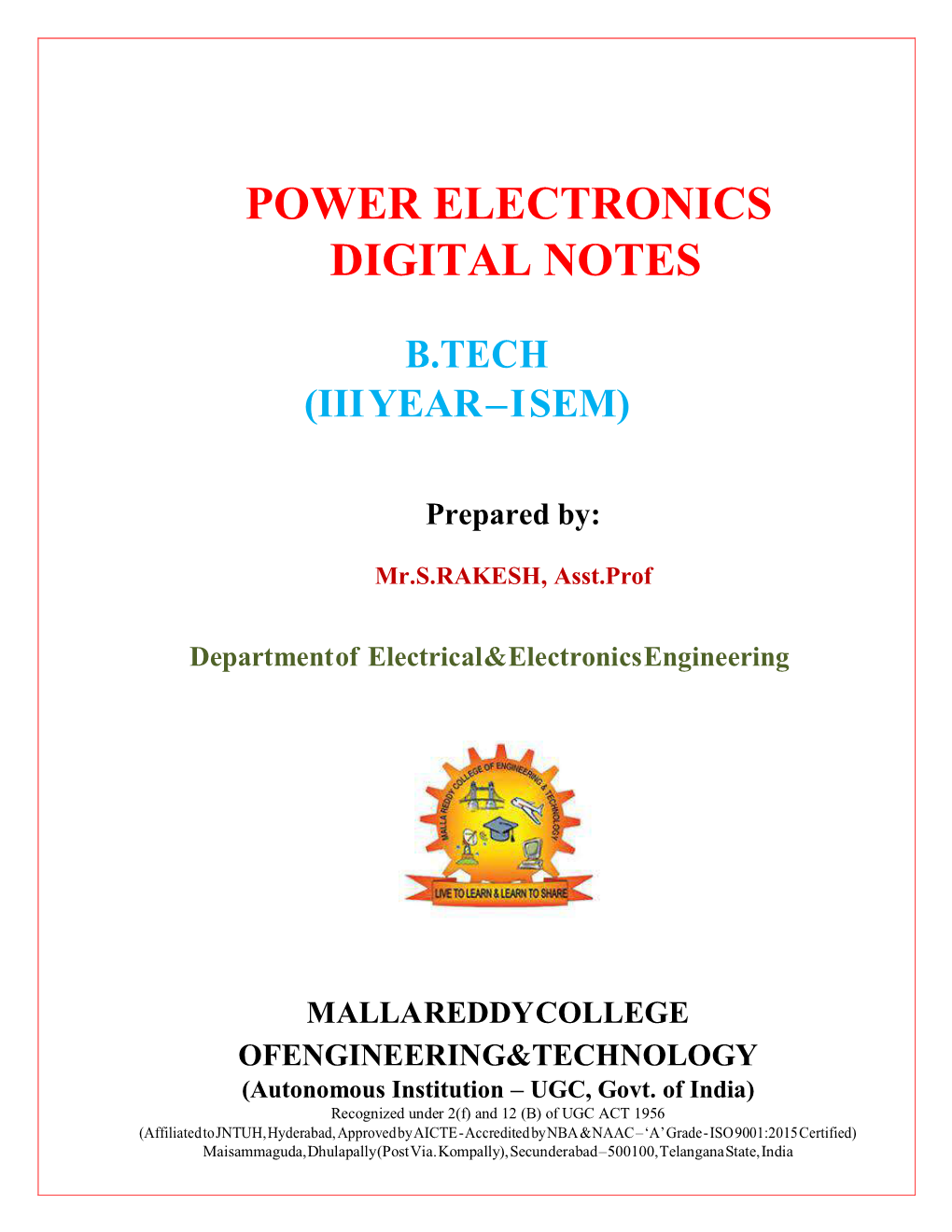 Power Electronics Digital Notes