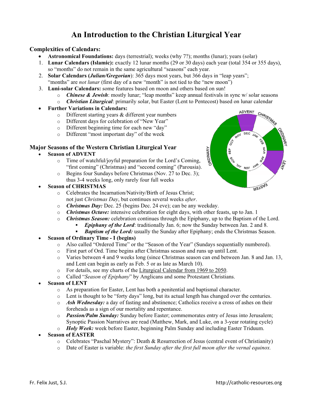 An Introduction to the Christian Liturgical Year