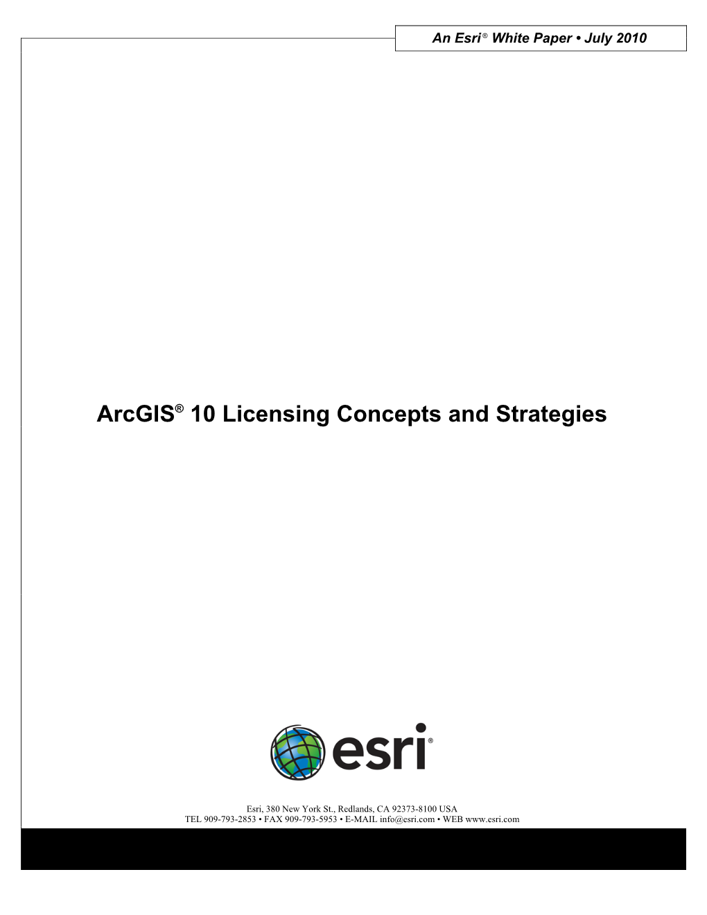 Esri White Paper • July 2010