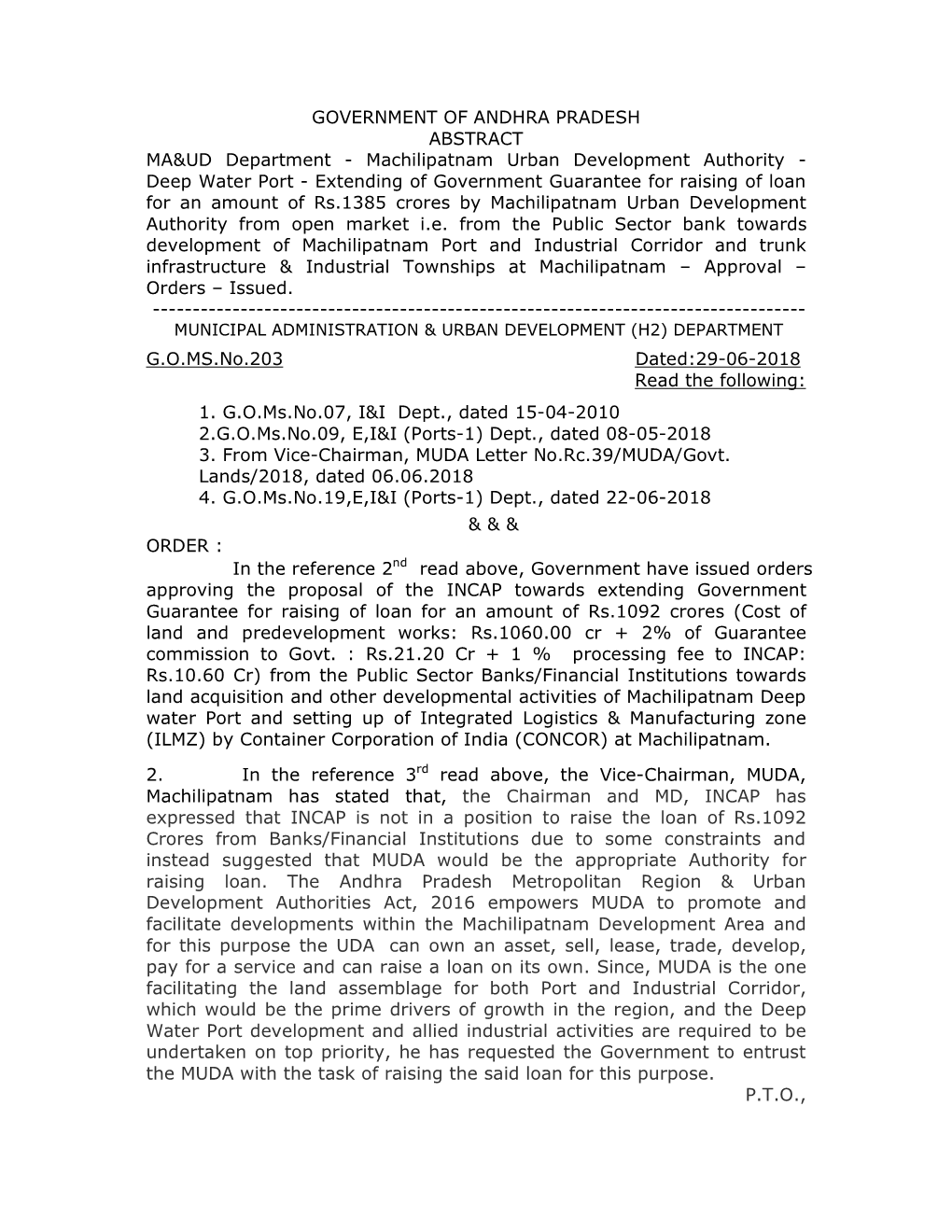 Government of Andhra Pradesh Abstract Ma&Ud