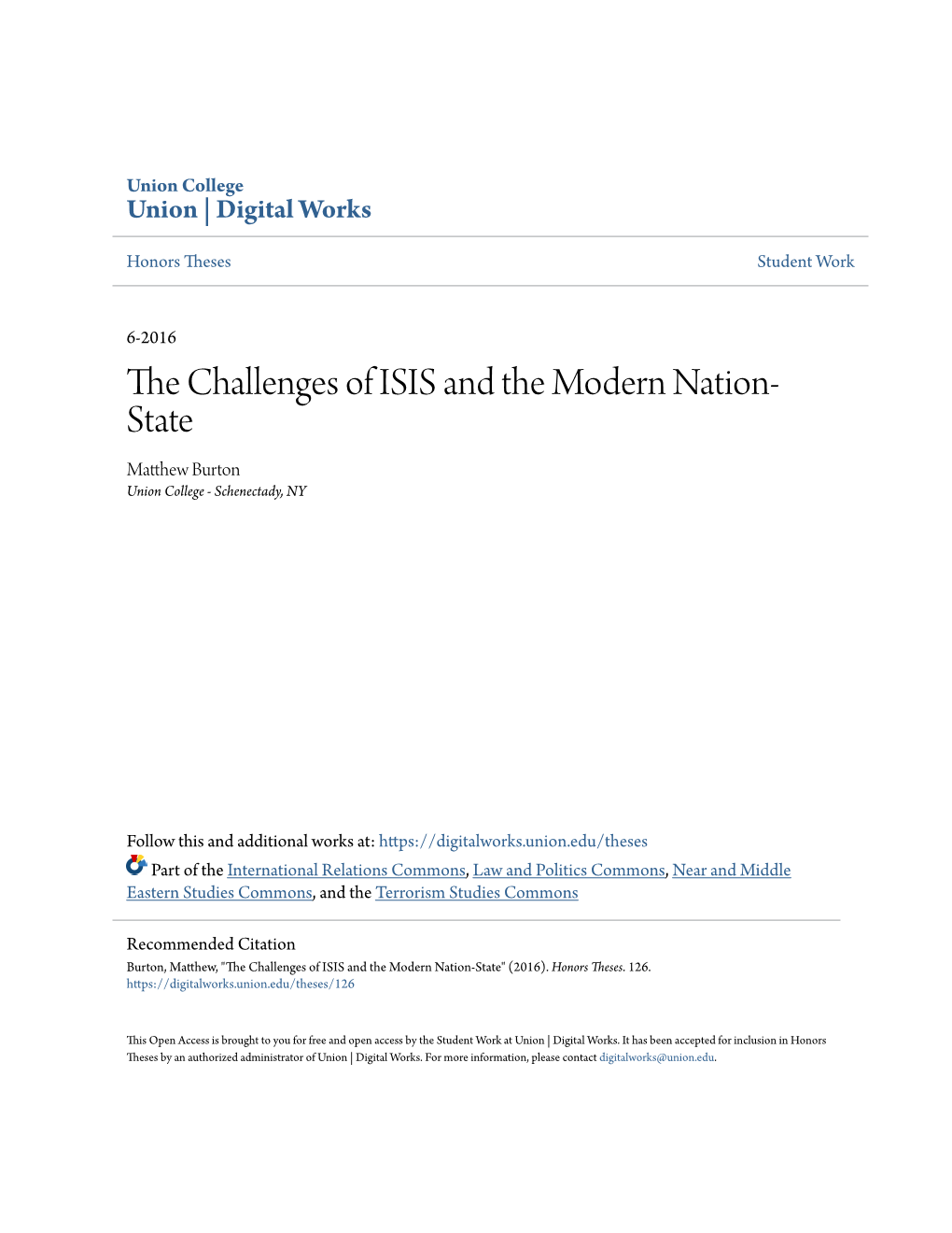 The Challenges of ISIS and the Modern Nation-State