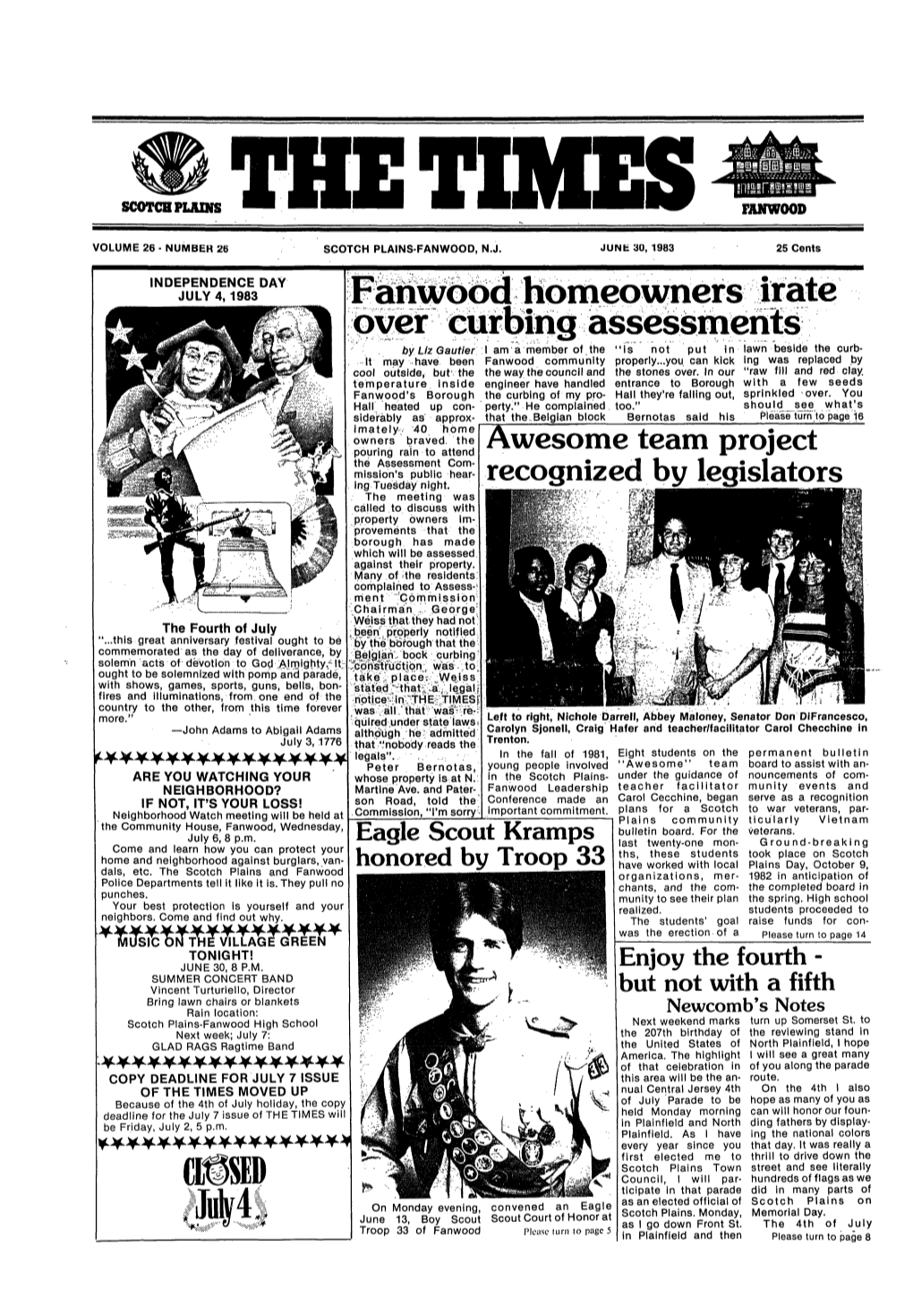 Scotch Plains Times Fanwood Volume 26 • Number 26 Scotch Plainsfanwood, N.J