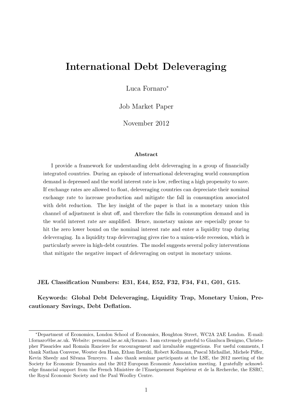 International Debt Deleveraging