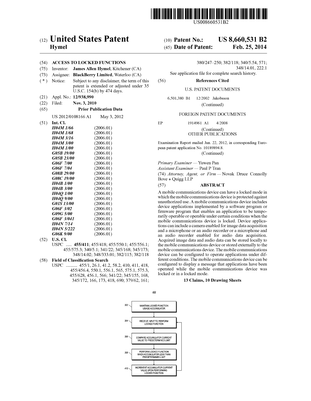 (12) United States Patent (10) Patent No.: US 8,660,531 B2 ACCO 3.08