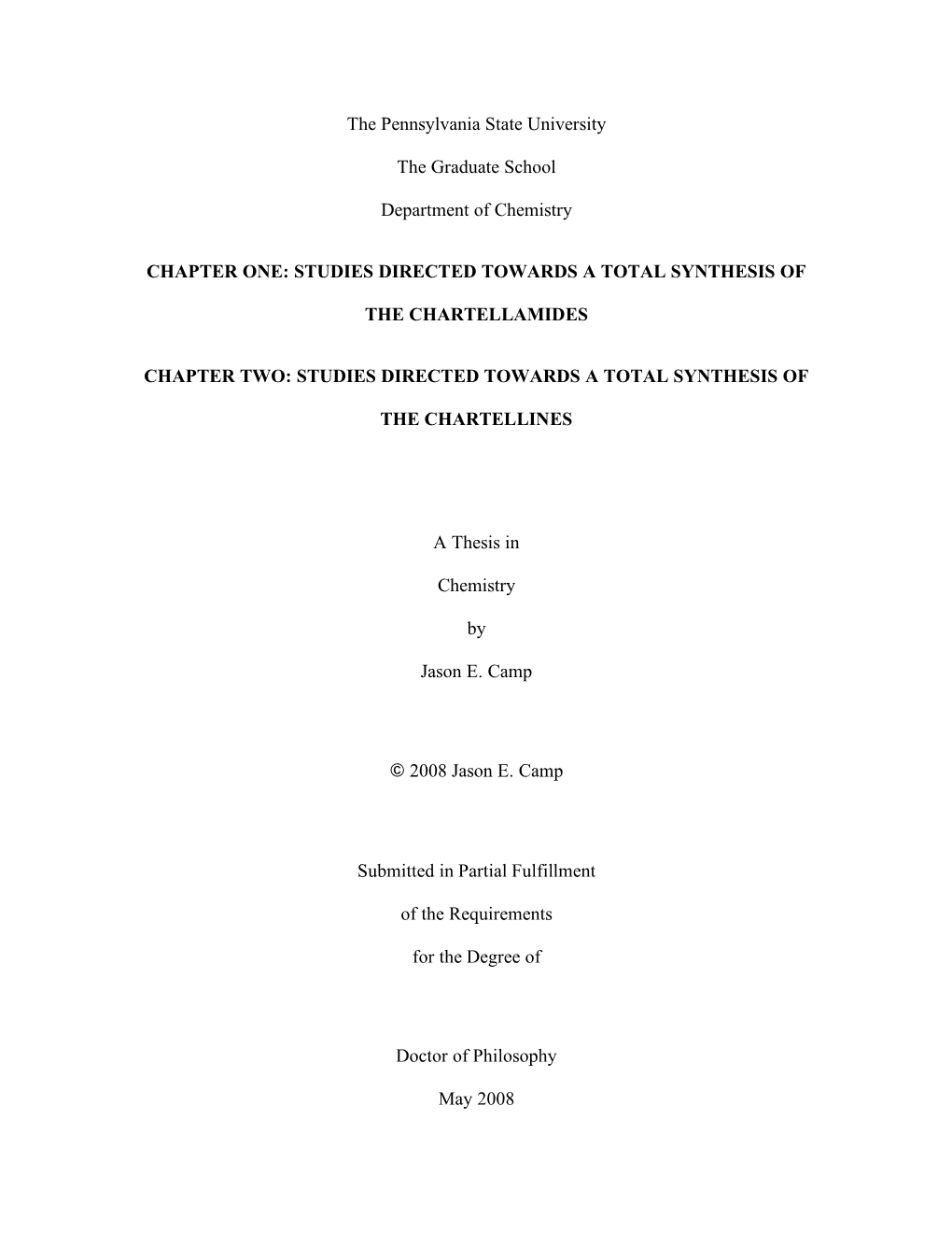 Studies Directed Towards a Total Synthesis Of