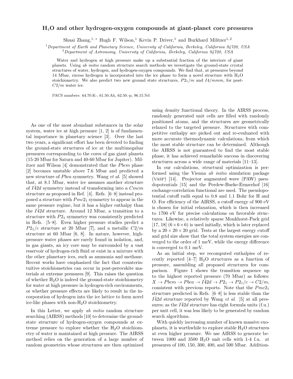 H4O and Other Hydrogen-Oxygen Compounds at Giant-Planet Core Pressures