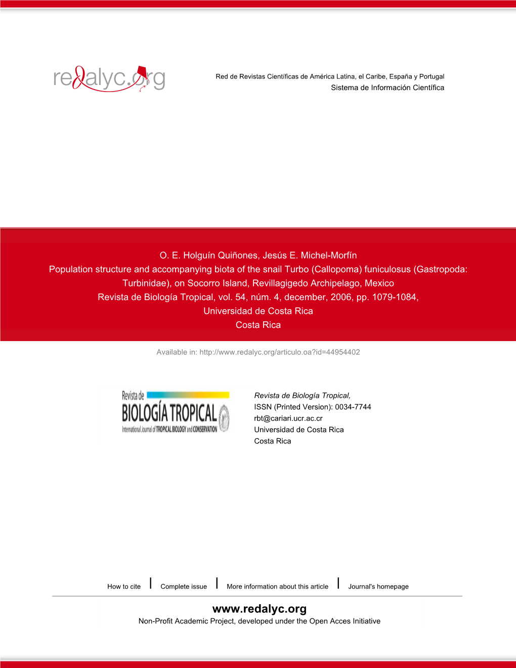 Redalyc.Population Structure and Accompanying Biota of the Snail Turbo