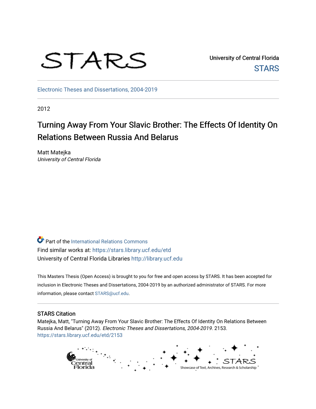 The Effects of Identity on Relations Between Russia and Belarus