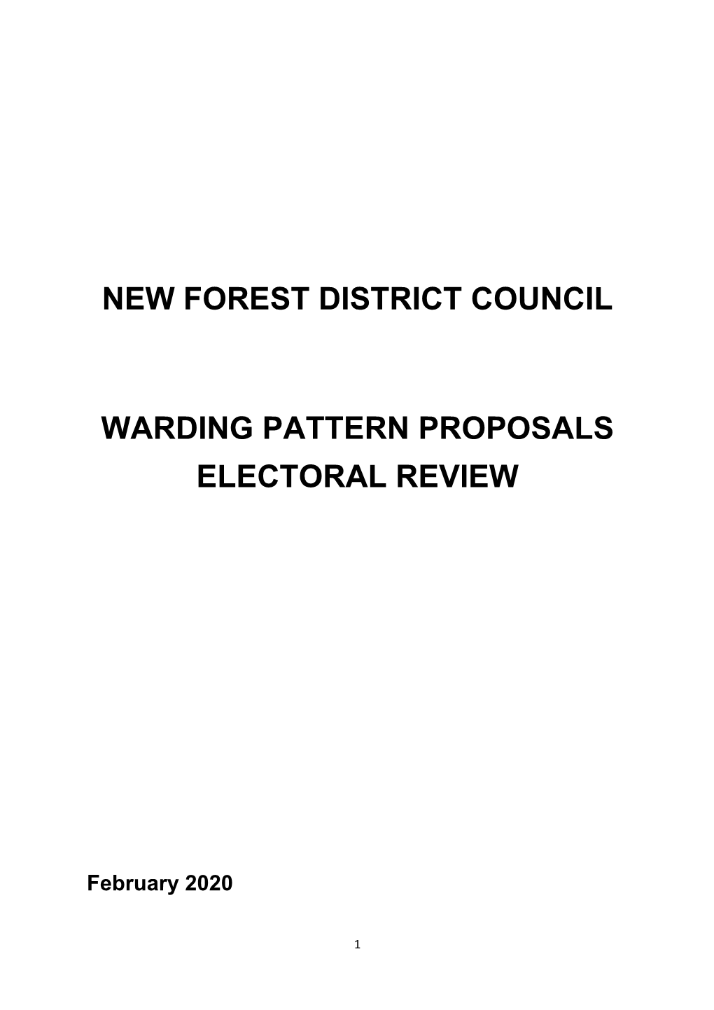 New Forest District Council Warding Pattern Proposals