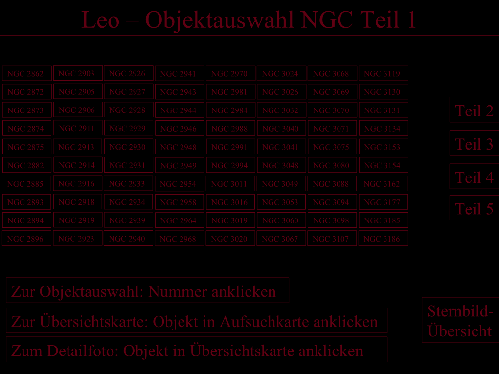 Leo – Objektauswahl NGC Teil 1