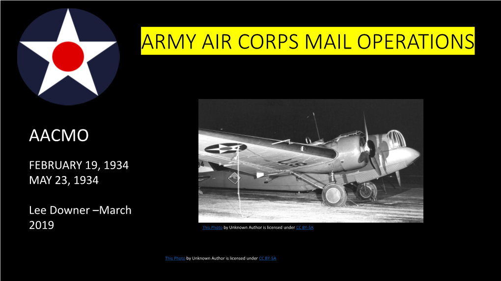 Army Air Corps Mail Operations–1934