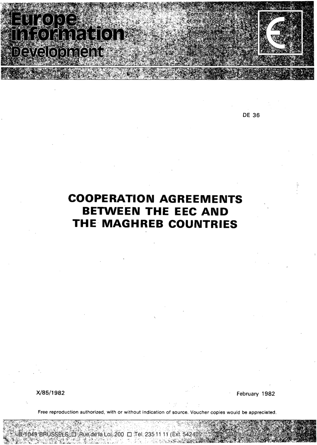 Cooperation Agreements Between the Eec and the Maghreb Countries