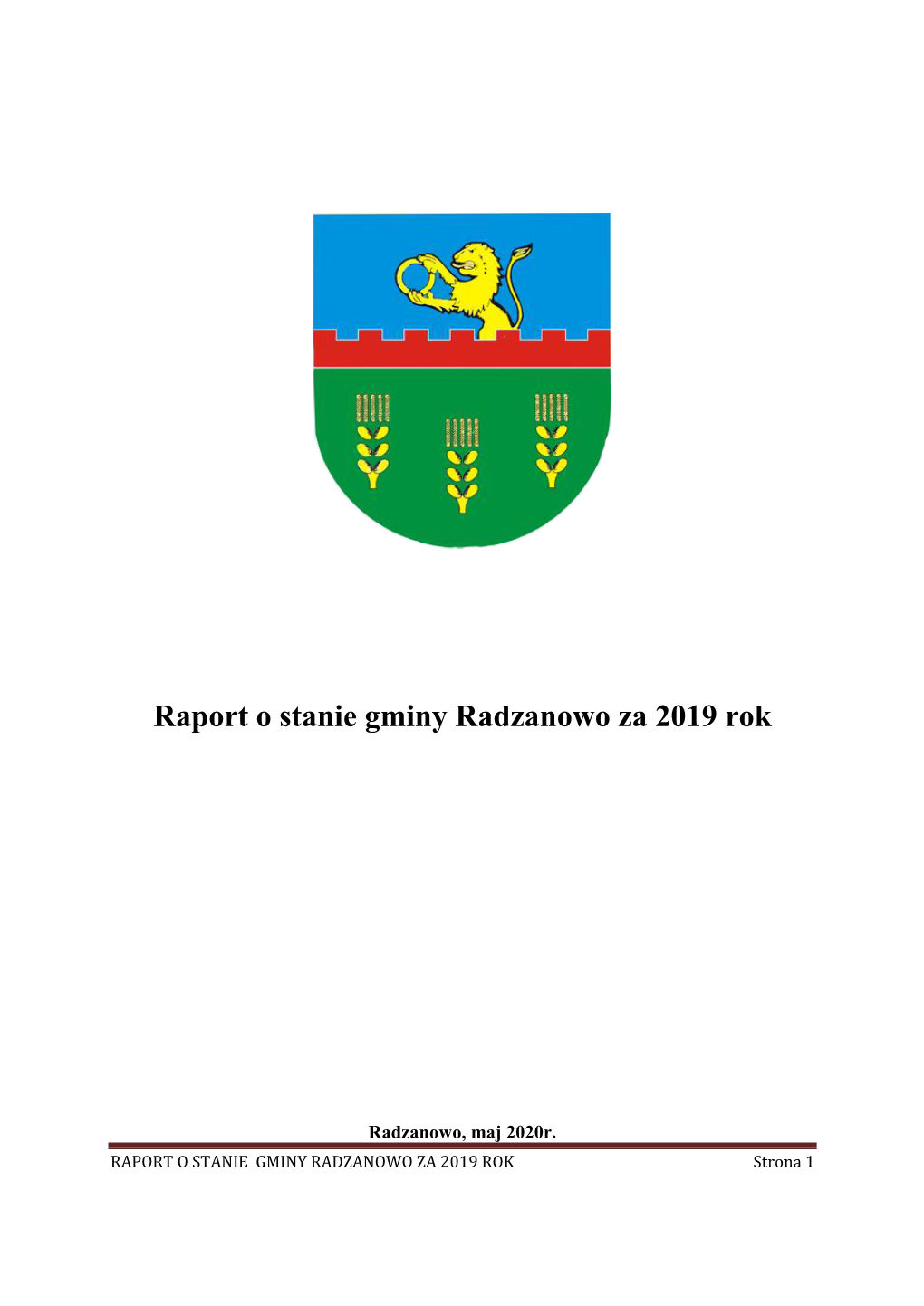 Raport O Stanie Gminy Radzanowo Za 2019 Rok