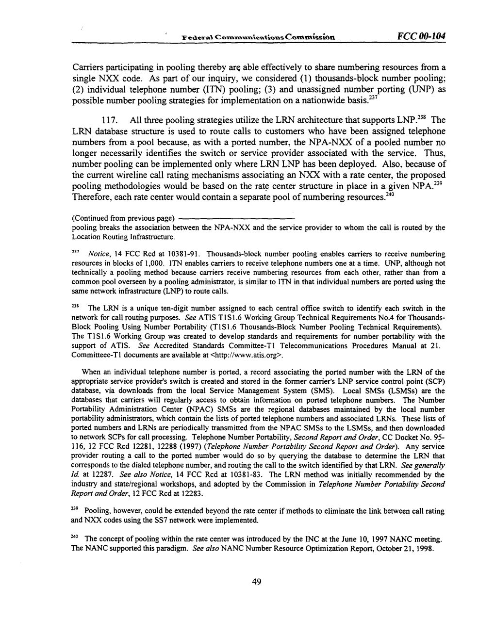 FCC00-104 Carriers Participating in Pooling Thereby Ar~ Able