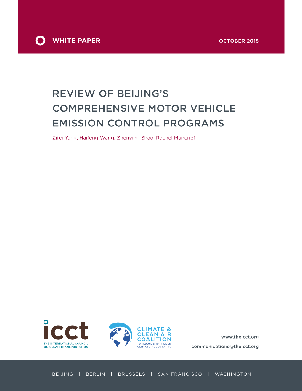 Review of Beijing's Comprehensive Motor Vehicle Emission Control