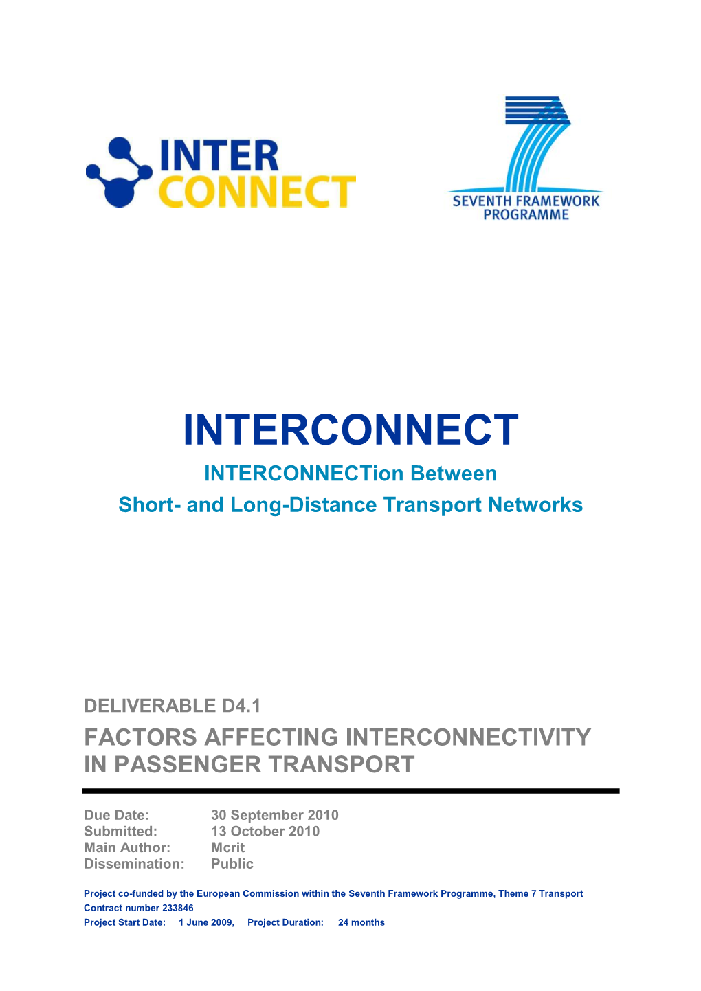 INTERCONNECT Interconnection Between Short- and Long-Distance Transport Networks