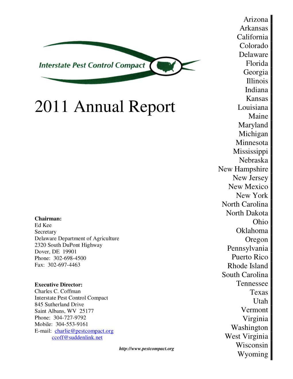 Interstate Pest Control Compact 2011 Annual Report