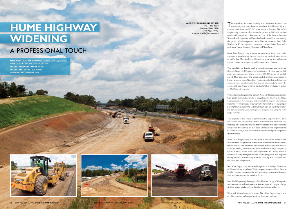 Hume Highway Widening