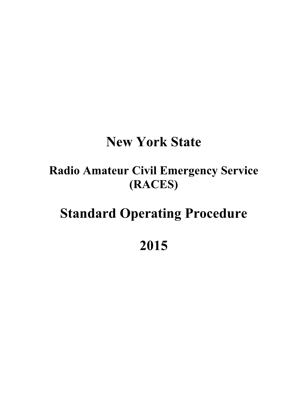 New York State RACES Standard Operating Procedure Pg