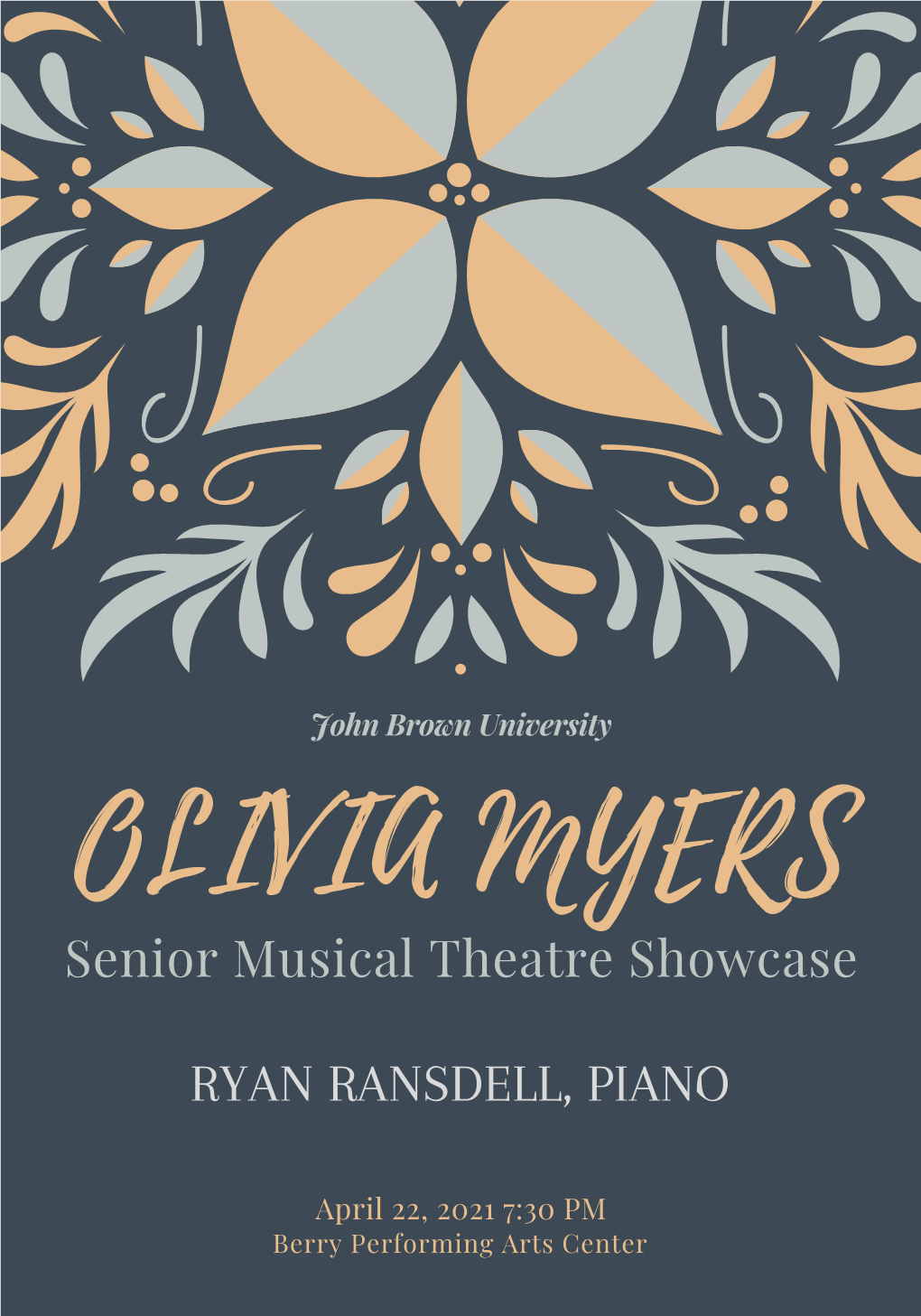 Olivia's Senior Recital Program