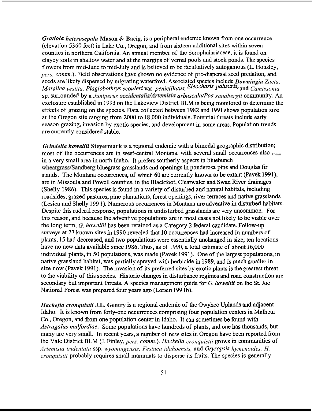 ICBEMP Analysis of Vascular Plants