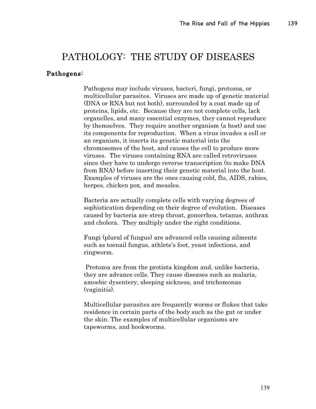 Pathology: the Study of Diseases