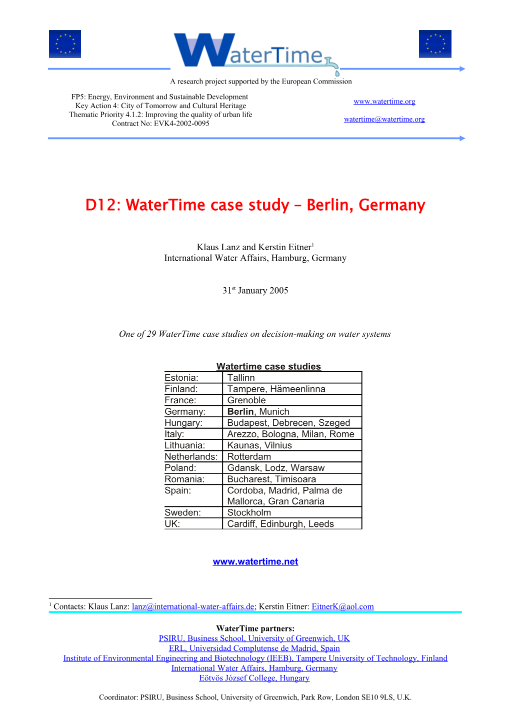 D12: Watertime Case Study Berlin, Germany