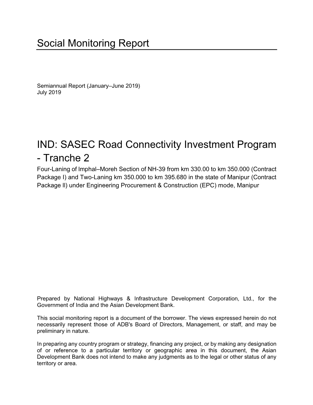 47341-003: SASEC Road Connectivity Investment Program