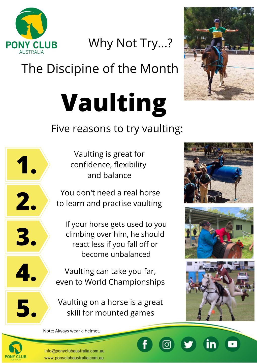 Discipline of the Month Oct Vaulting