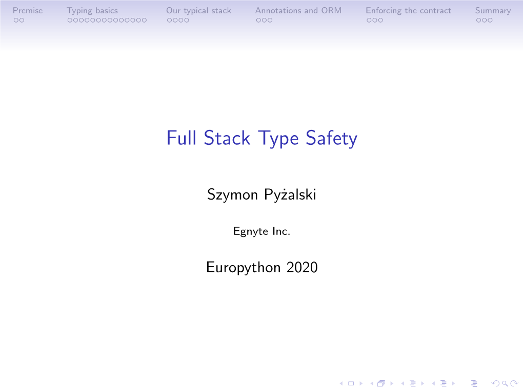 Full Stack Type Safety