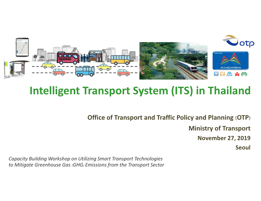 Intelligent Transport System (ITS) in Thailand