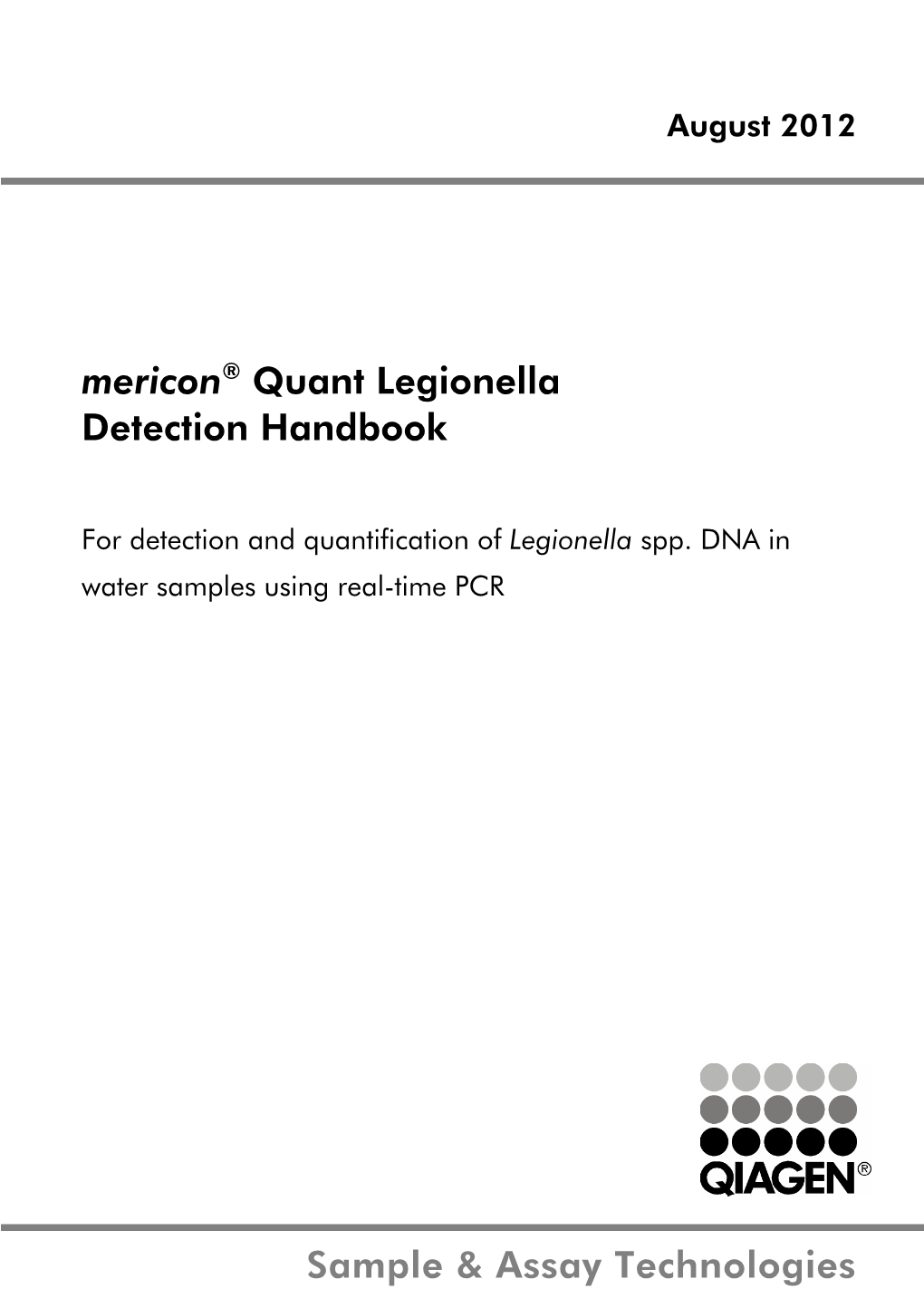 Mericon® Quant Legionella Detection Handbook