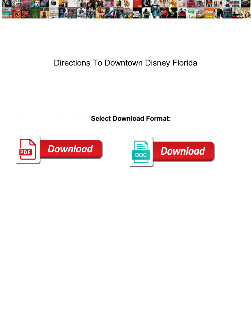 Directions to Downtown Disney Florida