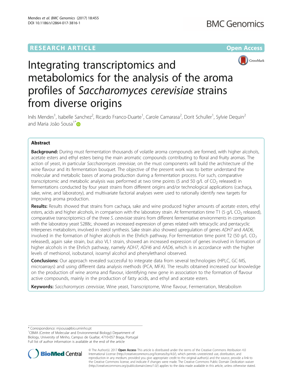 Integrating Transcriptomics and Metabolomics for the Analysis of The