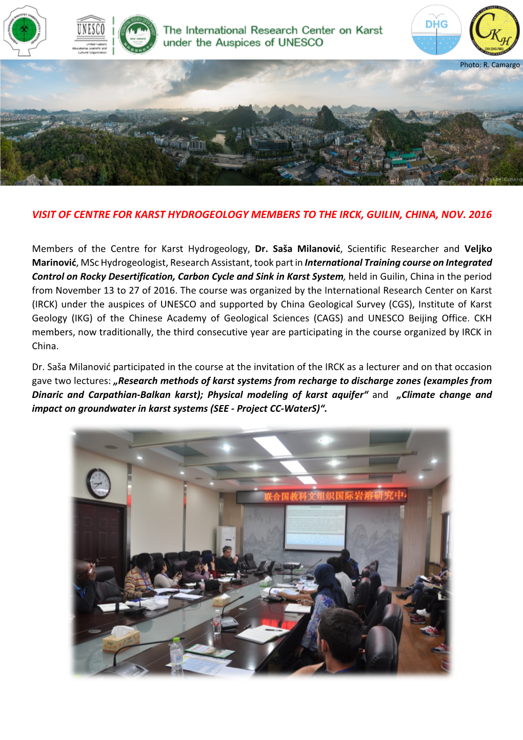 Report on Visit of CKH Members to IRCK, Guilin, China