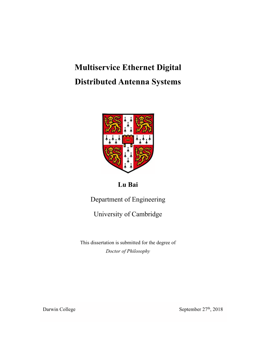 Multiservice Ethernet Digital Distributed Antenna Systems