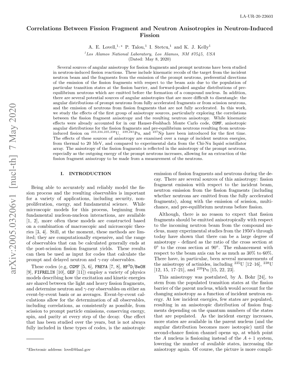 Arxiv:2005.03206V1 [Nucl-Th] 7 May 2020