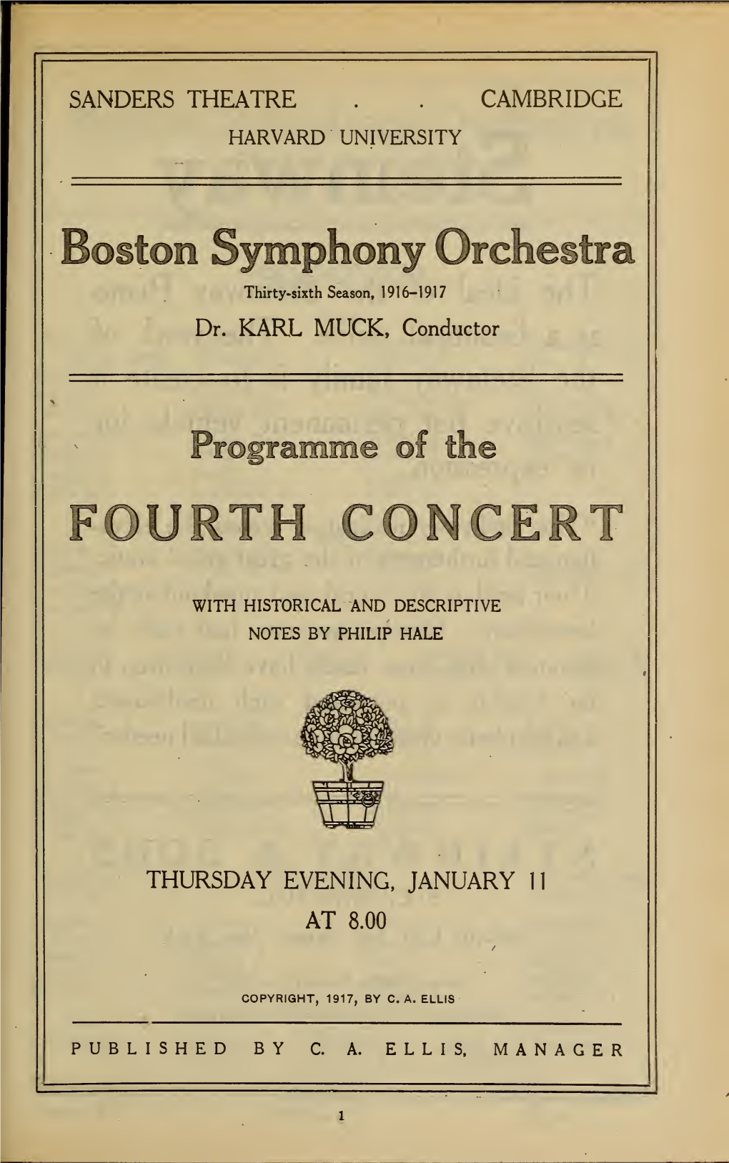 Boston Symphony Orchestra Concert Programs, Season 36,1916