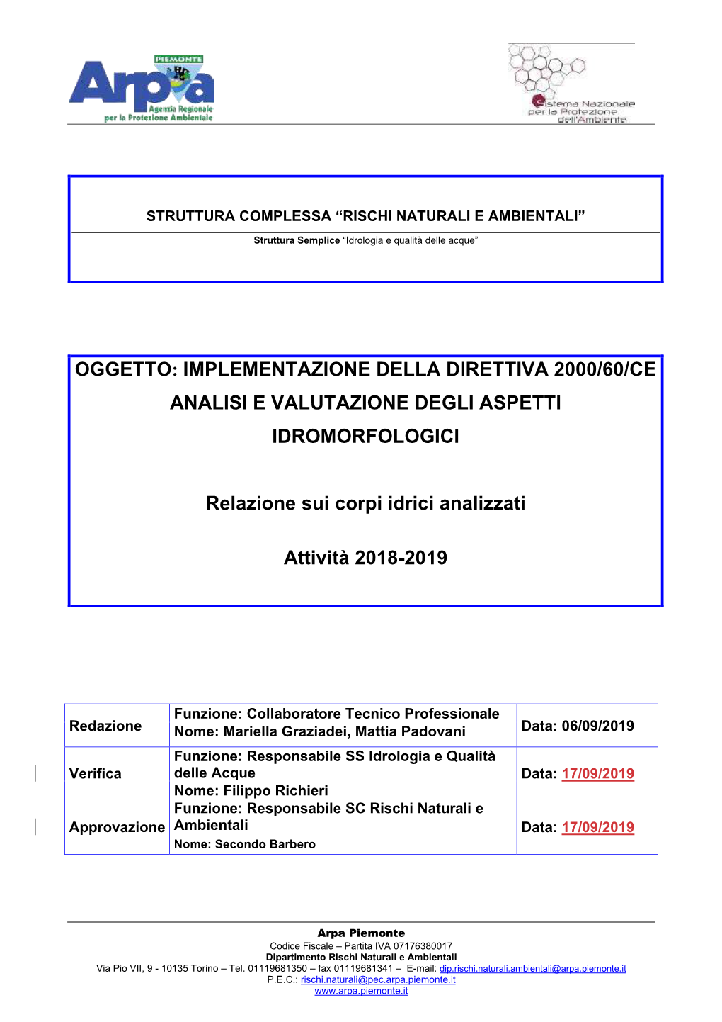 Idrologia E Qualità Delle Acque”