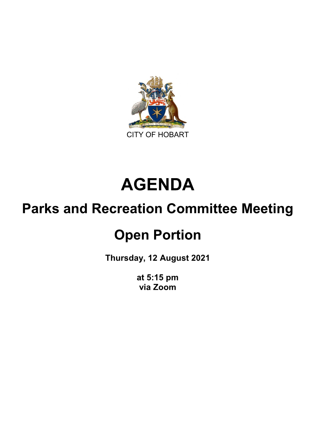 Parks and Recreation Committee Meeting Open Portion