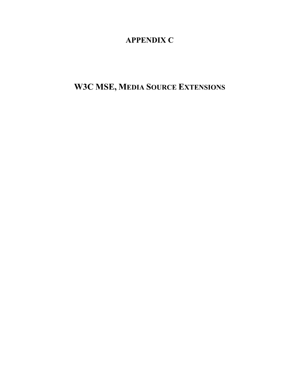 W3c Mse, Media Source Extensions