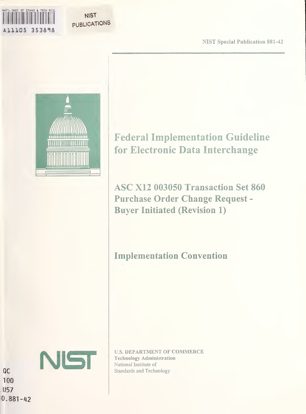 Federal Implementation Guideline for Electronic Data Interchange