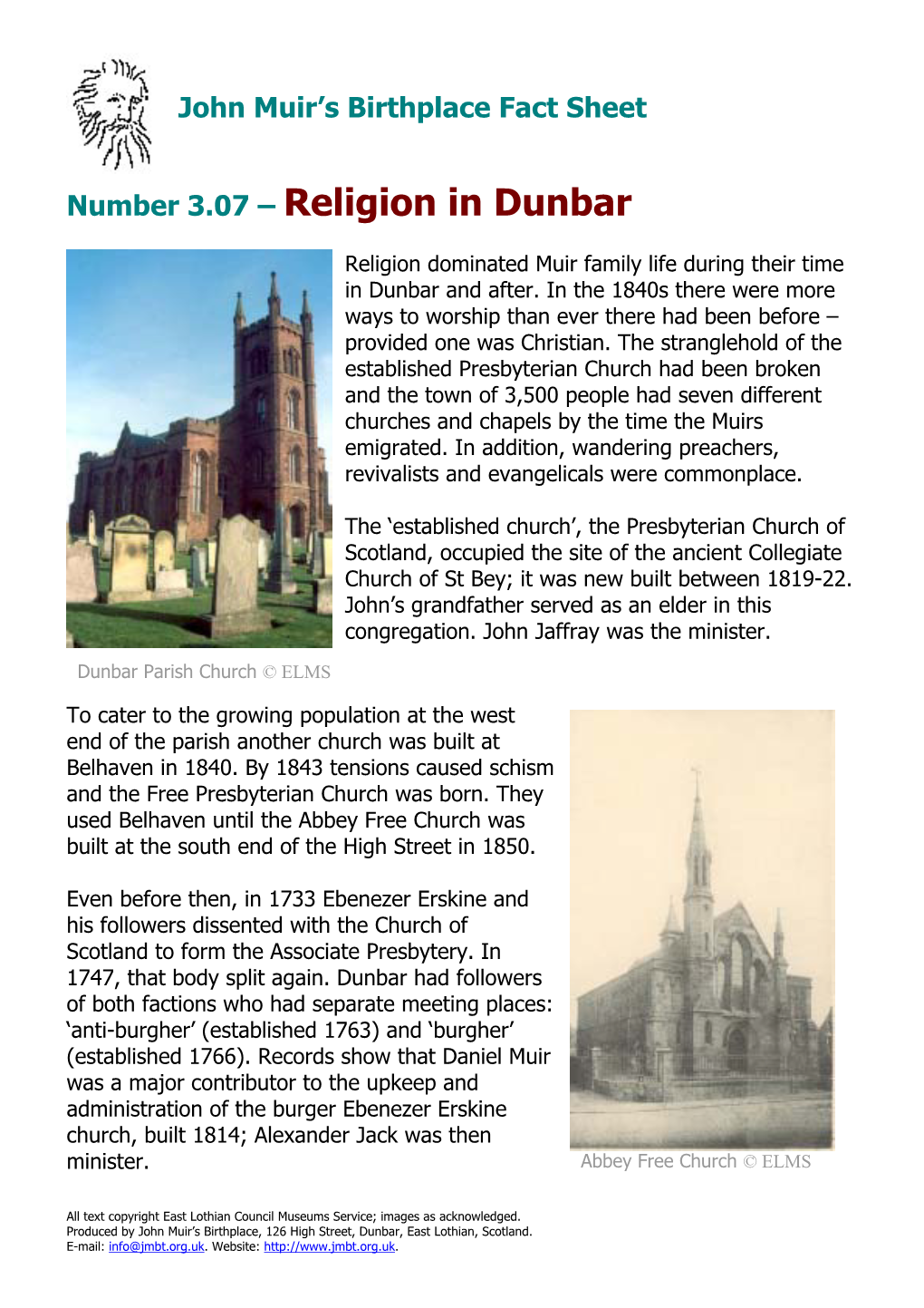 Religion in Dunbar