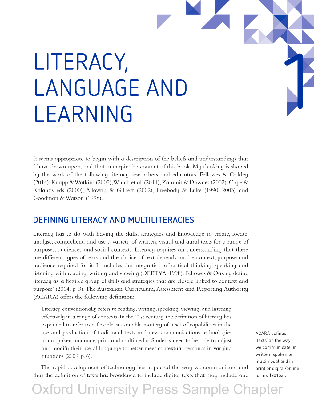 Literacy, Language and Learning 1