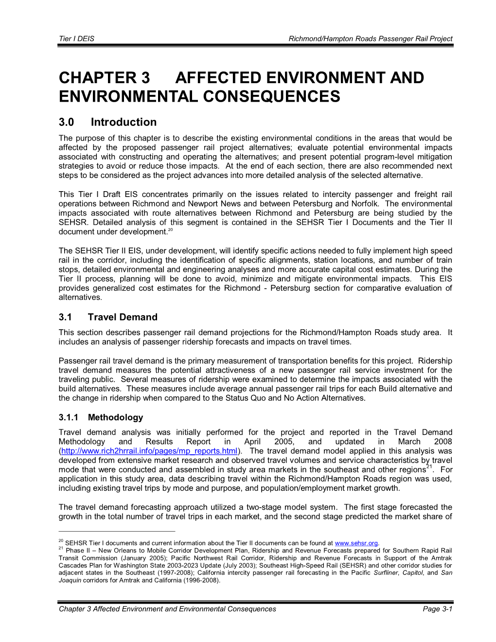 Chapter 3 Affected Environment and Environmental Consequences