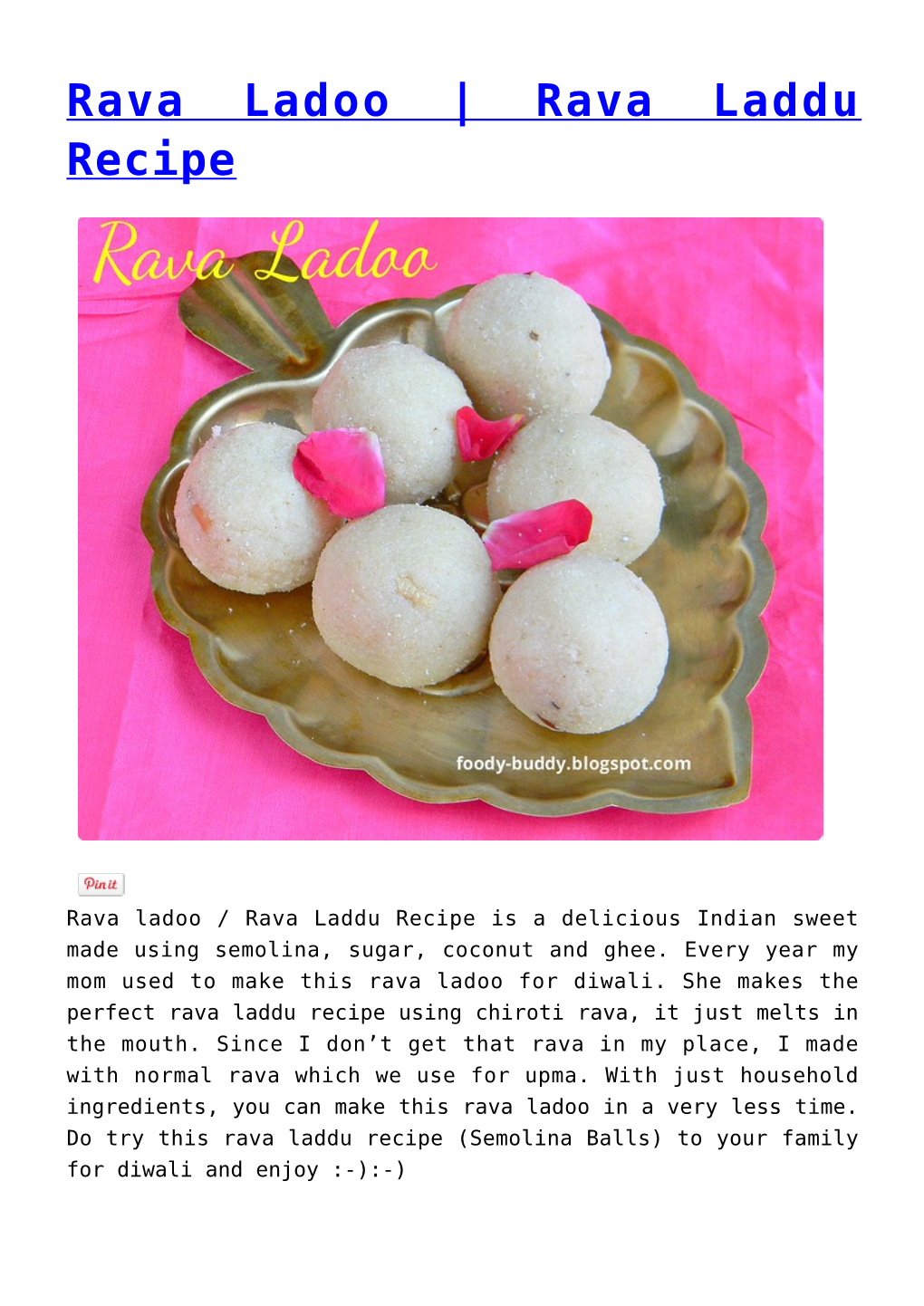 Rava Ladoo | Rava Laddu Recipe