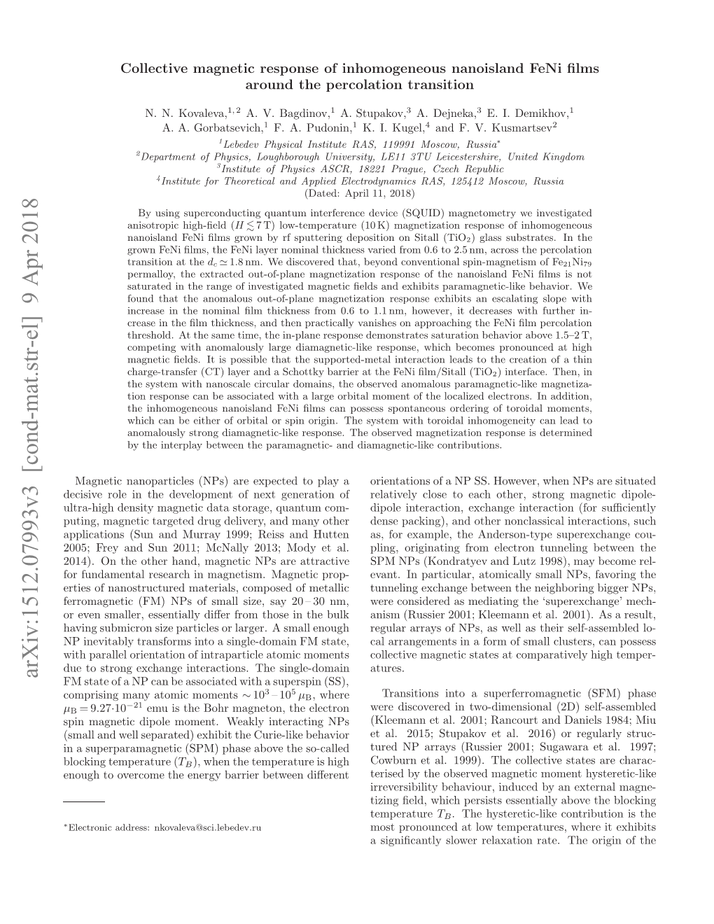 Collective Magnetic Response of Inhomogeneous Nanoisland Feni