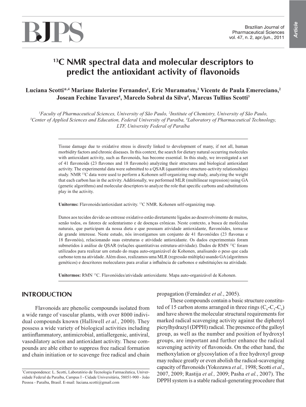 Predict the Antioxidant Activity of Flavonoids