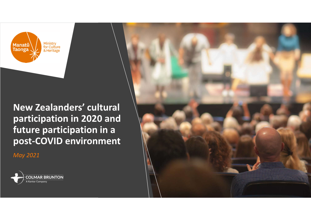 New Zealanders' Cultural Participation in 2020 and Future Participation in A
